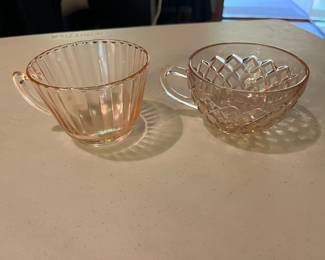 Assortment of Pink Depression Glass