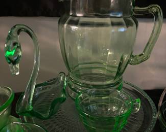 Assortment of Green Uranium Glass