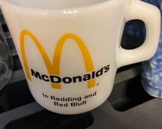 McDonalds in Redding and Red Bluff Milk Glass Mug