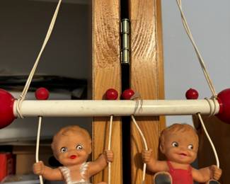 1950's "Boy & Girl Swinging" Crib Mobile - Made in West Germany