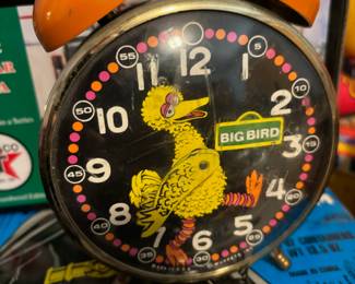 Circa 1970's  Big Bird Sesame Street Windup Alarm Clock 