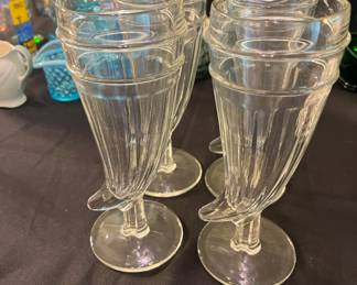 Set of 4 Viking Horn Clear Beer Glasses