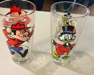 1970's Dudley Do-Right Pepsi Collector Series Glass, 1978  Pepsi Collector Series Walt Disney Uncle Scrooge Glass