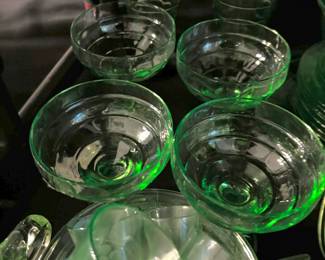 Assortment of Green Uranium Glass