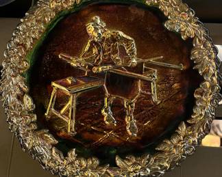 1970 Fenton Amethyst Carnival Glass "Craftsman" Plate 