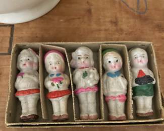 1900's Box Set of 5 Japanese Made Bisque Dolls