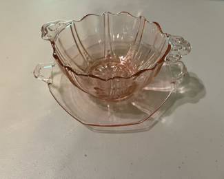Assortment of Pink Depression Glass