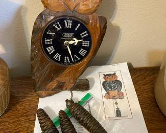 1950's Tezuka Poppo Mechanical Wood Owl Cuckoo Clock