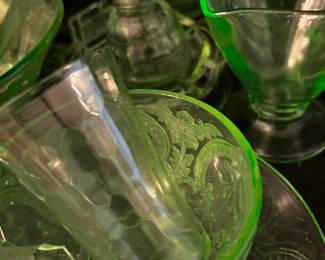 Assortment of Green Uranium Glass