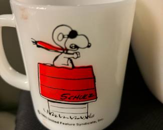 1965 Fire King  Snoopy "Curse You, Red Baron!" Coffee Mug