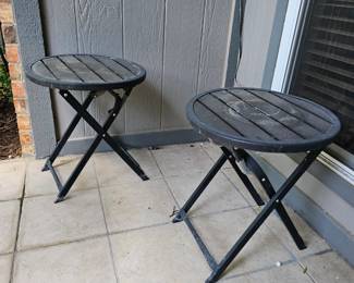 Pair of Metal Outdoor Side Tables