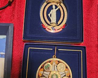 Texas and State Capital & Republic of Texas Christmas Ornaments in box