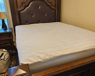 Queen Bed, never used with brand new mattress