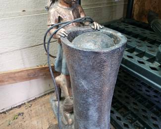Bronze Finish Boy & Girl Water Fountain Statue