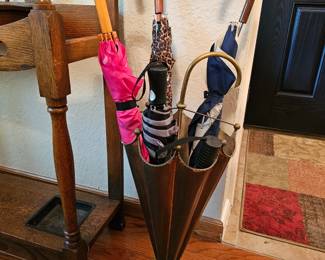 Vintage  Hollywood Regency  Brass Umbrella Shaped Umbrella Holder