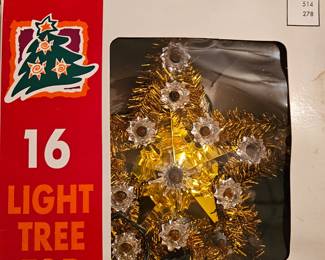 Vintage Gold Star Tree Topper in Original Box