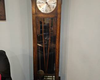 Lovely Oak Grandfather Clock 