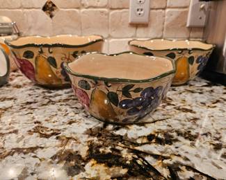 Three Fruit Pattern Bowls