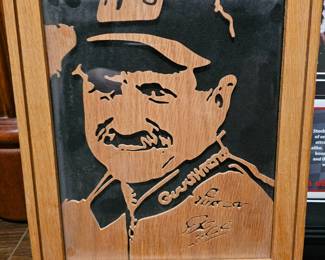 Dale Earnhardt-wooden stencil-style portrait-wood frame-2002-laser cut