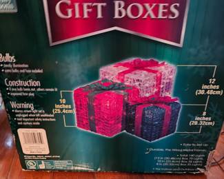 Set of 3 Lighted Crystal Gift Boxes