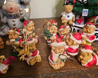Assortment of Teddy Santa Ornaments 
