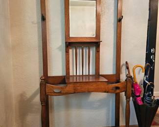Oak Antique Hall Coat Rack
