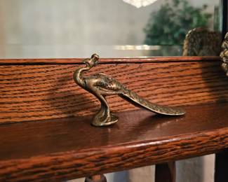 Antique Brass Pipe Tamper Peacock 