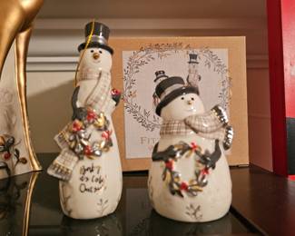 Fritz & Floyd “Wintry Woods” Snowman & Bell with Original Box