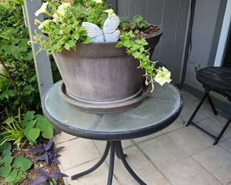 Glass Top Outdoor Side Table