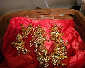 Gold Tone Angel Ornaments 