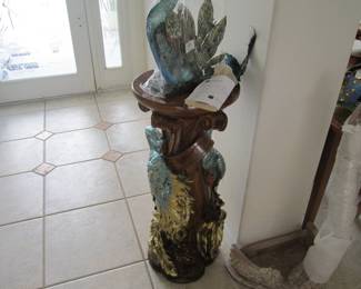 Peakcock, night lite, and pedestal