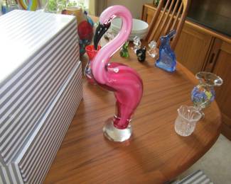Blown glass flamingos (4) 
