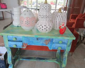 Lenox eggs - repurposed desk/vanity