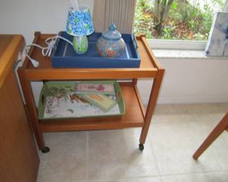 Teak serving cart
