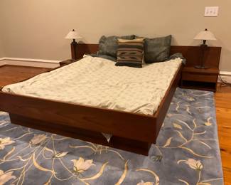 Danish Modern queen teak platform bed-$500
