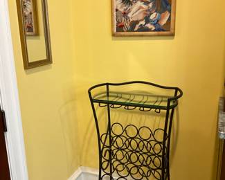 Wrought Iron wine bar-$125