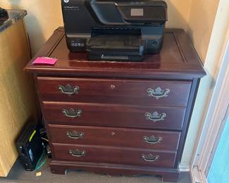Nice filing cabinet and printer