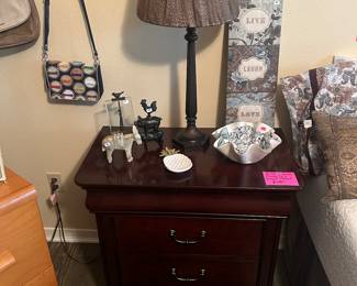 Matching night stand with clothes armoire