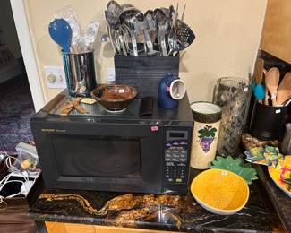 Tons of nice utensils, microwave