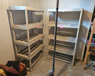 $25 ea (2) Plastic storage Shelves