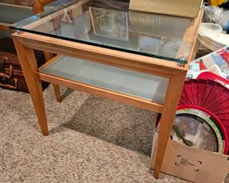 $40 Glass & Wood modern side table