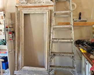  $20 8ft ladder.  SOLD LARGE antique window frame