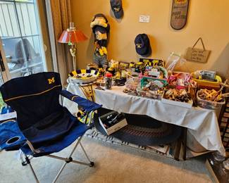Michigan/ U of M table.  SOLD- M Chair, M BOWL