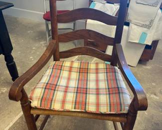 Antiques Ladder Back Chairs with Rush Seats Carver chair