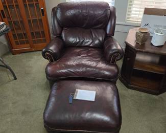 Leather Chairs & Ottoman