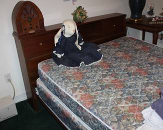 double bed with bookcase headboard