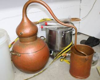 copper still...not for making whiskey, because that might be illegal...