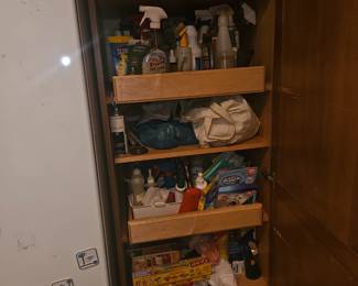 to the right of the fridge in kitchen....browse thru and select. 