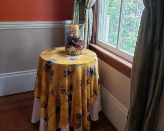 Side Table with Table Cloths
