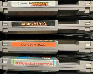 The Goonies II, NES Top Gun,NES Skate or Die,  NES Shadowgate, NES Swords and Serpents,  NES Dungeon Magic: Sword of the Elements, NES Ikari Warriors II: Victory Road, NES Alpha Mission,NES The Adventures of Bayou Billy
